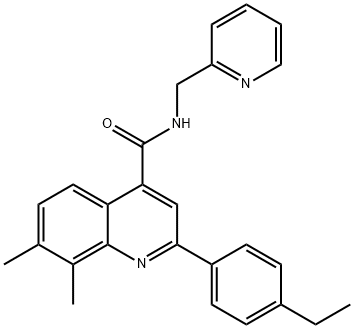 2-(4-ethylphenyl)-7,8-dimethyl-N-(pyridin-2-ylmethyl)quinoline-4-carboxamide Struktur