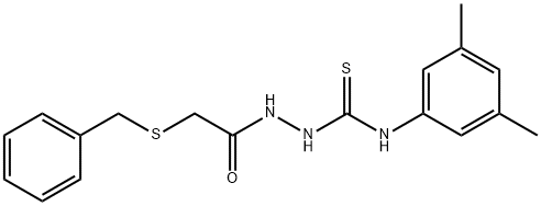 1-[(2-benzylsulfanylacetyl)amino]-3-(3,5-dimethylphenyl)thiourea Struktur