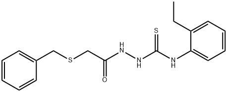 1-[(2-benzylsulfanylacetyl)amino]-3-(2-ethylphenyl)thiourea Struktur