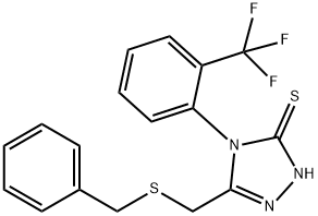 3-(benzylsulfanylmethyl)-4-[2-(trifluoromethyl)phenyl]-1H-1,2,4-triazole-5-thione Struktur