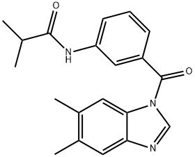 N-[3-(5,6-dimethylbenzimidazole-1-carbonyl)phenyl]-2-methylpropanamide Struktur