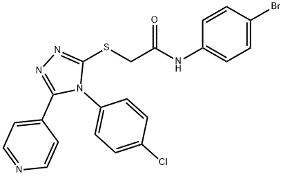 N-(4-bromophenyl)-2-[[4-(4-chlorophenyl)-5-pyridin-4-yl-1,2,4-triazol-3-yl]sulfanyl]acetamide Struktur