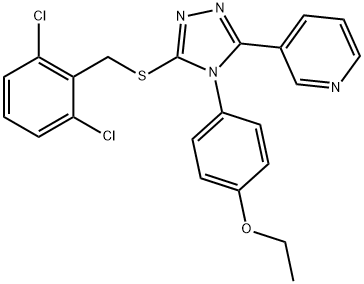 3-[5-[(2,6-dichlorophenyl)methylsulfanyl]-4-(4-ethoxyphenyl)-1,2,4-triazol-3-yl]pyridine Struktur