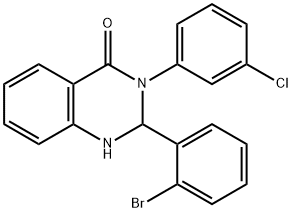 2-(2-bromophenyl)-3-(3-chlorophenyl)-1,2-dihydroquinazolin-4-one Struktur