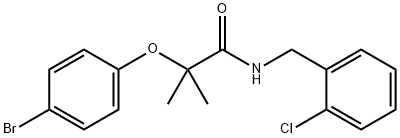 2-(4-bromophenoxy)-N-[(2-chlorophenyl)methyl]-2-methylpropanamide Struktur