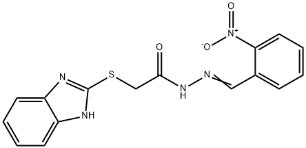 2-(1H-benzimidazol-2-ylsulfanyl)-N-[(E)-(2-nitrophenyl)methylideneamino]acetamide Struktur