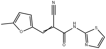 (E)-2-cyano-3-(5-methylfuran-2-yl)-N-(1,3-thiazol-2-yl)prop-2-enamide Struktur