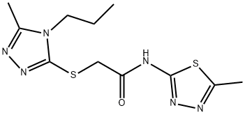 2-[(5-methyl-4-propyl-1,2,4-triazol-3-yl)sulfanyl]-N-(5-methyl-1,3,4-thiadiazol-2-yl)acetamide Struktur