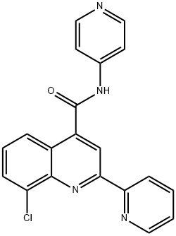 8-chloro-2-pyridin-2-yl-N-pyridin-4-ylquinoline-4-carboxamide Struktur