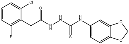 1-(1,3-benzodioxol-5-yl)-3-[[2-(2-chloro-6-fluorophenyl)acetyl]amino]thiourea Structure