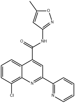 8-chloro-N-(5-methyl-1,2-oxazol-3-yl)-2-pyridin-2-ylquinoline-4-carboxamide Struktur