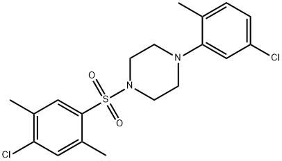 1-(4-chloro-2,5-dimethylphenyl)sulfonyl-4-(5-chloro-2-methylphenyl)piperazine Struktur