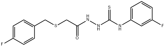 1-(3-fluorophenyl)-3-[[2-[(4-fluorophenyl)methylsulfanyl]acetyl]amino]thiourea Struktur