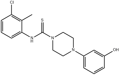 N-(3-chloro-2-methylphenyl)-4-(3-hydroxyphenyl)piperazine-1-carbothioamide Struktur