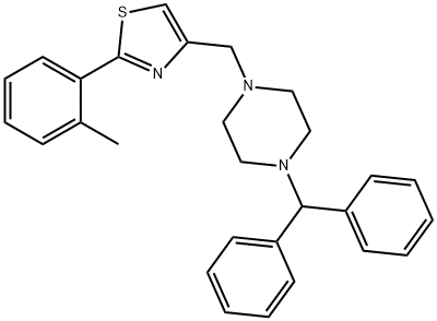 4-[(4-benzhydrylpiperazin-1-yl)methyl]-2-(2-methylphenyl)-1,3-thiazole Struktur