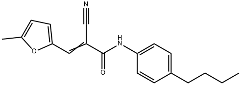 (E)-N-(4-butylphenyl)-2-cyano-3-(5-methylfuran-2-yl)prop-2-enamide Struktur