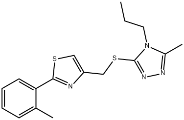 2-(2-methylphenyl)-4-[(5-methyl-4-propyl-1,2,4-triazol-3-yl)sulfanylmethyl]-1,3-thiazole Struktur