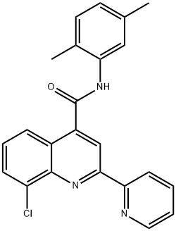 8-chloro-N-(2,5-dimethylphenyl)-2-pyridin-2-ylquinoline-4-carboxamide Struktur