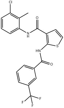 N-(3-chloro-2-methylphenyl)-2-[[3-(trifluoromethyl)benzoyl]amino]thiophene-3-carboxamide Struktur