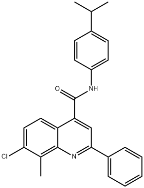 7-chloro-8-methyl-2-phenyl-N-(4-propan-2-ylphenyl)quinoline-4-carboxamide Struktur