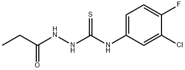 1-(3-chloro-4-fluorophenyl)-3-(propanoylamino)thiourea Struktur