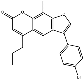 3-(4-bromophenyl)-9-methyl-5-propylfuro[3,2-g]chromen-7-one Struktur