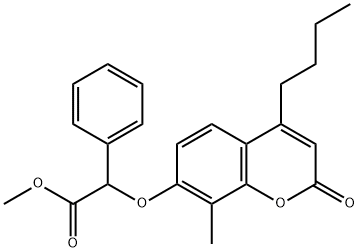 methyl 2-(4-butyl-8-methyl-2-oxochromen-7-yl)oxy-2-phenylacetate Struktur