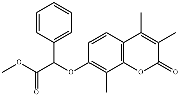 methyl 2-phenyl-2-(3,4,8-trimethyl-2-oxochromen-7-yl)oxyacetate Struktur