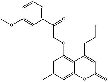 5-[2-(3-methoxyphenyl)-2-oxoethoxy]-7-methyl-4-propylchromen-2-one Struktur