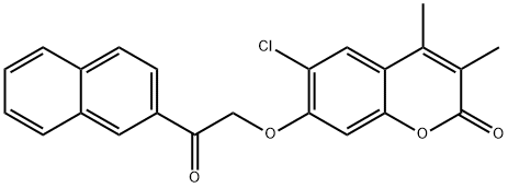 6-chloro-3,4-dimethyl-7-(2-naphthalen-2-yl-2-oxoethoxy)chromen-2-one Struktur