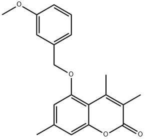 5-[(3-methoxyphenyl)methoxy]-3,4,7-trimethylchromen-2-one Struktur