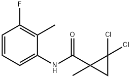 2,2-dichloro-N-(3-fluoro-2-methylphenyl)-1-methylcyclopropane-1-carboxamide Struktur