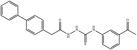 1-(3-acetylphenyl)-3-[[2-(4-phenylphenyl)acetyl]amino]thiourea Struktur