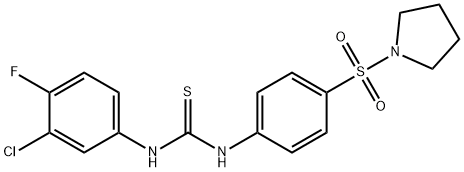 1-(3-chloro-4-fluorophenyl)-3-(4-pyrrolidin-1-ylsulfonylphenyl)thiourea Struktur