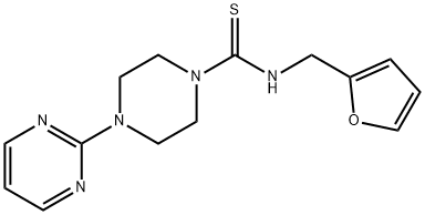 N-(furan-2-ylmethyl)-4-pyrimidin-2-ylpiperazine-1-carbothioamide Struktur