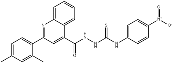 1-[[2-(2,4-dimethylphenyl)quinoline-4-carbonyl]amino]-3-(4-nitrophenyl)thiourea Struktur