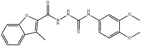 1-(3,4-dimethoxyphenyl)-3-[(3-methyl-1-benzofuran-2-carbonyl)amino]thiourea Struktur