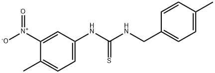 1-(4-methyl-3-nitrophenyl)-3-[(4-methylphenyl)methyl]thiourea Struktur