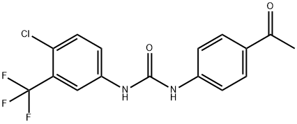 1-(4-acetylphenyl)-3-[4-chloro-3-(trifluoromethyl)phenyl]urea Structure