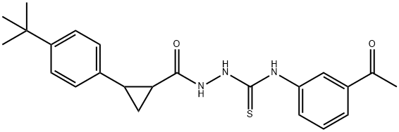 1-(3-acetylphenyl)-3-[[2-(4-tert-butylphenyl)cyclopropanecarbonyl]amino]thiourea Struktur