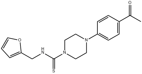 4-(4-acetylphenyl)-N-(furan-2-ylmethyl)piperazine-1-carbothioamide Struktur