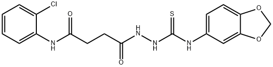 4-[2-(1,3-benzodioxol-5-ylcarbamothioyl)hydrazinyl]-N-(2-chlorophenyl)-4-oxobutanamide Struktur