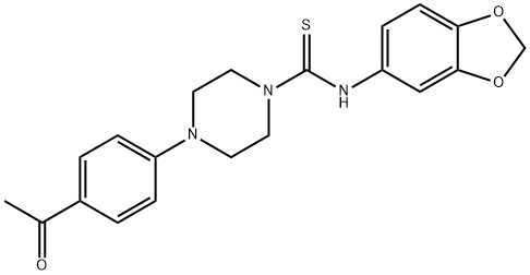 4-(4-acetylphenyl)-N-(1,3-benzodioxol-5-yl)piperazine-1-carbothioamide Struktur