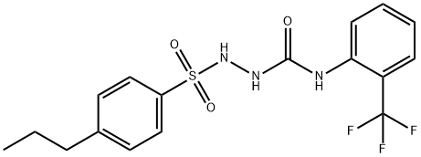 1-[(4-propylphenyl)sulfonylamino]-3-[2-(trifluoromethyl)phenyl]urea Struktur