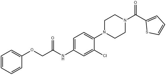 N-[3-chloro-4-[4-(thiophene-2-carbonyl)piperazin-1-yl]phenyl]-2-phenoxyacetamide Struktur