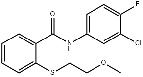 N-(3-chloro-4-fluorophenyl)-2-(2-methoxyethylsulfanyl)benzamide Struktur