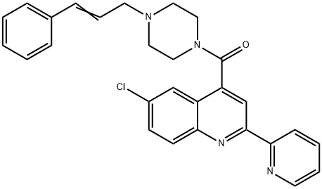 (6-chloro-2-pyridin-2-ylquinolin-4-yl)-[4-[(E)-3-phenylprop-2-enyl]piperazin-1-yl]methanone Structure