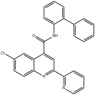 6-chloro-N-(2-phenylphenyl)-2-pyridin-2-ylquinoline-4-carboxamide Struktur