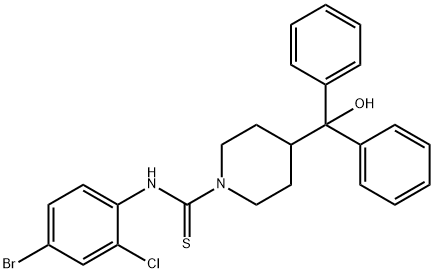 N-(4-bromo-2-chlorophenyl)-4-[hydroxy(diphenyl)methyl]piperidine-1-carbothioamide Struktur