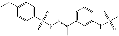 N-[(E)-1-[3-(methanesulfonamido)phenyl]ethylideneamino]-4-methoxybenzenesulfonamide Struktur